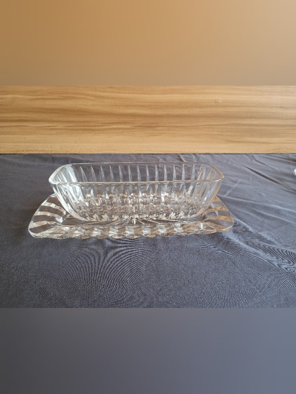Mikasa Royal Suite clear crystal covered butter dish